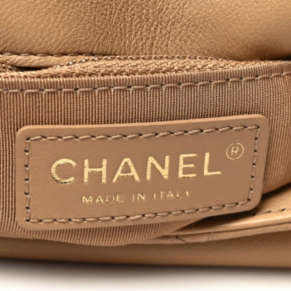 Chanel Coco CC Messenger Calfskin and Quilted Goatskin Tan Bag - Picture 8 of 16